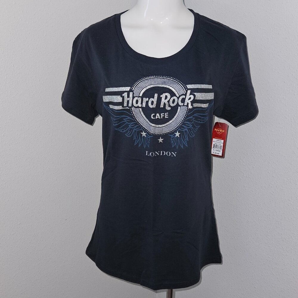 NEW HRC Hard Rock Cafe London England Tee Sparkle Gray Logo Women's X-Large XL